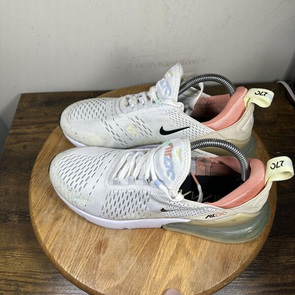 Nike Air Max 270 Shoes Mens Size 9 White Pastel DQ7642-100 Running Sneakers